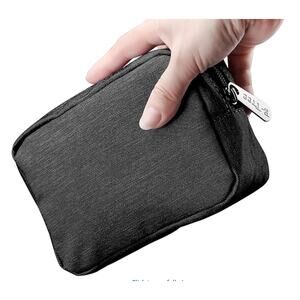 Cute Small Pouch, Makeup Cosmetic Bag, Toiletry Zipper Pouch, Travel Case- Black